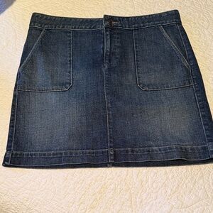 LOFT Dark Blue Denim Mini Skirt
